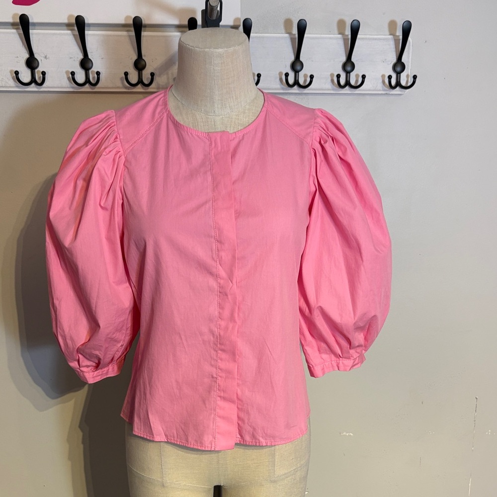 Zara Pink Puff Sleeve Blouse nwt Size Small